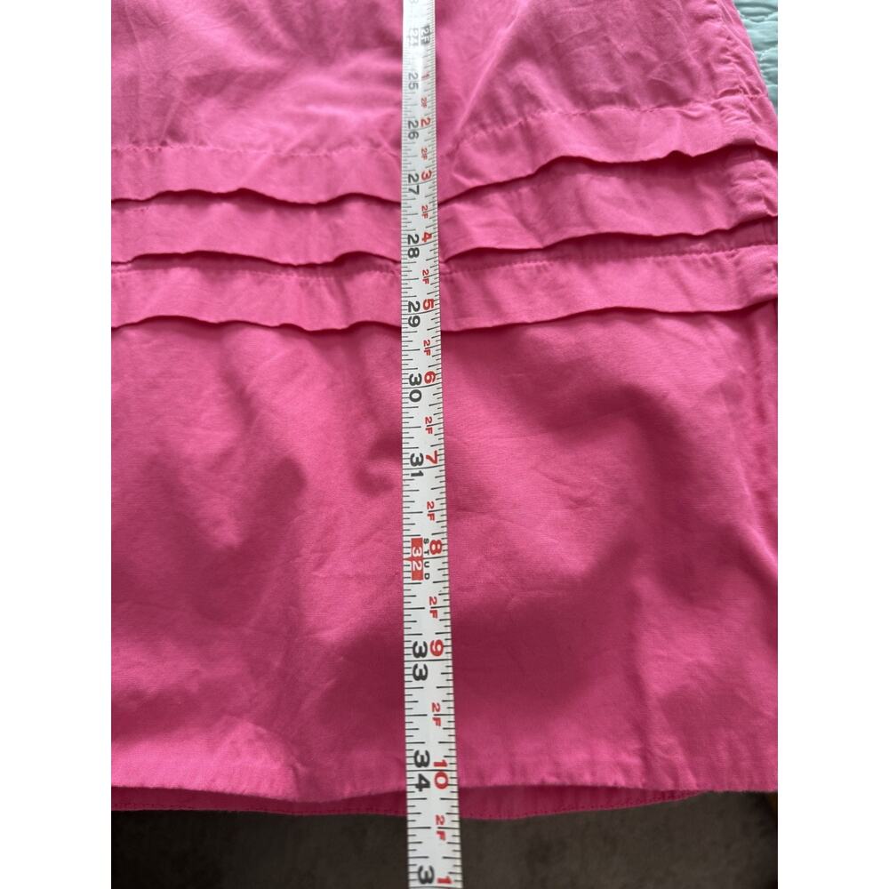 MAUDE VIVANTE Pink Dress Puffed Sleeves Size L V-Neck Cotton Cotttagecore - Picture 3 of 9